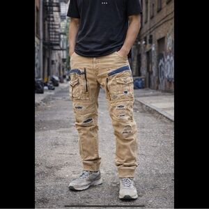 Heritage America Y2K Cargo Pants Men’s W32 L31 Distressed Utility HTF!
